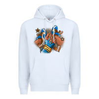 White Football afro girl sneakers Premium Hoodie - RanaPortraitStore