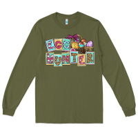Army Green Egg hunter Easter Day Long Sleeve Tee - CowGirlArtShop