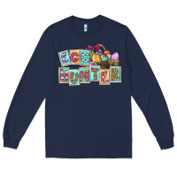 Navy Egg hunter Easter Day Long Sleeve Tee - CowGirlArtShop