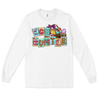 White Egg hunter Easter Day Long Sleeve Tee - CowGirlArtShop