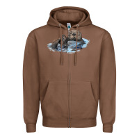Chestnut california sea otter Zipper Hoodie - LillyAllenDesigns