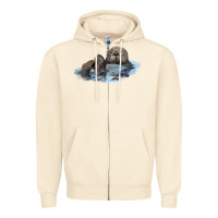 Sandshell california sea otter Zipper Hoodie - LillyAllenDesigns