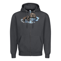 Smoke california sea otter Zipper Hoodie - LillyAllenDesigns