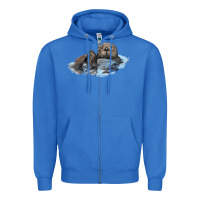 True Royal california sea otter Zipper Hoodie - LillyAllenDesigns