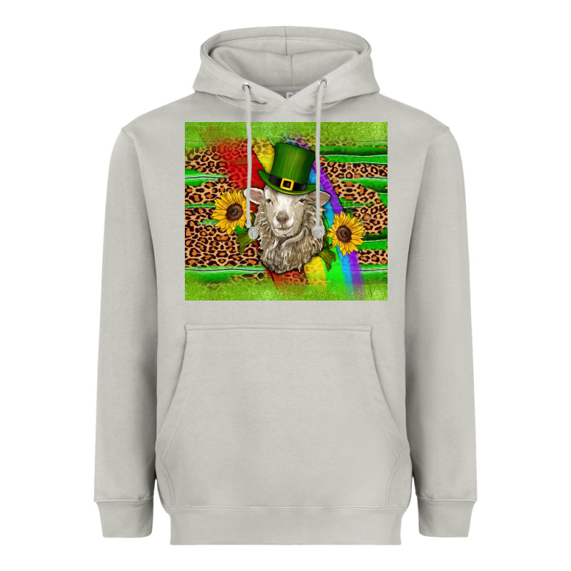 St Patricks Sheep Sunflowers Rainbow Serape Leopard Glitter Heavyweight Hoodie by Artiststas | Teevron