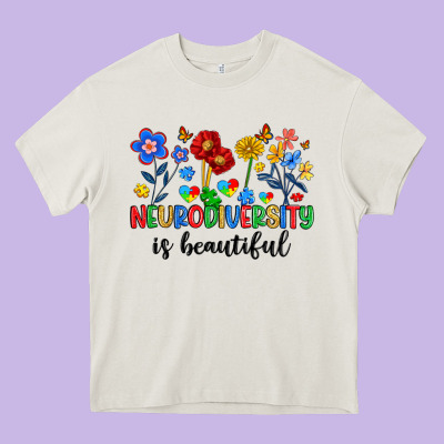 Neurodiversity Is Beautiful Heavy Core Tee Designed By Artiststas
