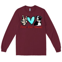 Burgundy Peace Love Aussie Long Sleeve Tee - Jasminsmagicworld