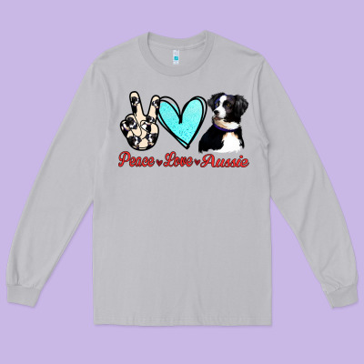 Peace Love Aussie Long Sleeve Tee Designed By Jasminsmagicworld