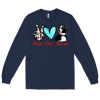 Navy Peace Love Aussie Long Sleeve Tee - Jasminsmagicworld