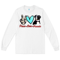 White Peace Love Aussie Long Sleeve Tee - Jasminsmagicworld