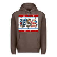 Coffee 4th of july usa seamless pattern Premium Hoodie - BundleAndBundleShop
