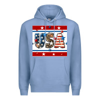 Colony Blue 4th of july usa seamless pattern Premium Hoodie - BundleAndBundleShop