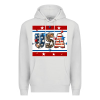 Dove Grey 4th of july usa seamless pattern Premium Hoodie - BundleAndBundleShop
