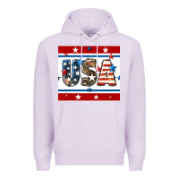 Lilac 4th of july usa seamless pattern Premium Hoodie - BundleAndBundleShop