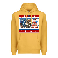 Mustard 4th of july usa seamless pattern Premium Hoodie - BundleAndBundleShop