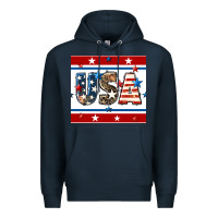Navy 4th of july usa seamless pattern Premium Hoodie - BundleAndBundleShop