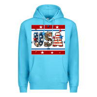 Ocean Blue 4th of july usa seamless pattern Premium Hoodie - BundleAndBundleShop