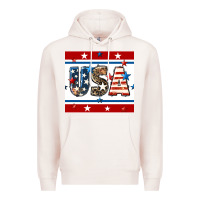 Pale Pink 4th of july usa seamless pattern Premium Hoodie - BundleAndBundleShop