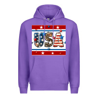 Purple 4th of july usa seamless pattern Premium Hoodie - BundleAndBundleShop