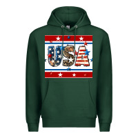 Sports Green 4th of july usa seamless pattern Premium Hoodie - BundleAndBundleShop