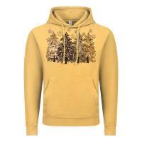 Vintage Mustard merry christmas leopard trees Vintage Hoodie - CowGirlArtShop