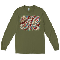 Army Green Baseball leopard glitter background Long Sleeve Tee - HowdyJamesFarm