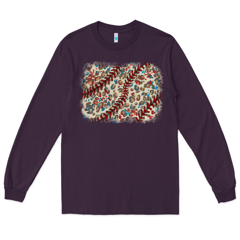 Baseball Leopard Glitter Background Long Sleeve Tee by HowdyJamesFarm | Teevron