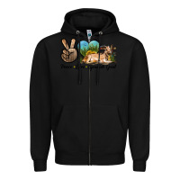 Black Peace Love Spanish Goat Zipper Hoodie - LillyAllenDesigns