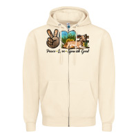 Peace Love Spanish Goat Zipper Hoodie | Teevron