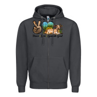 Smoke Peace Love Spanish Goat Zipper Hoodie - LillyAllenDesigns