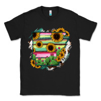Black Arkansas Map Sunflower Cactus Serape Classic Tee - RanaPortraitStore