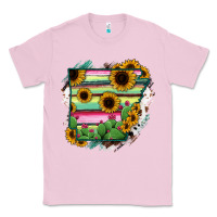Bubblegum Pink Arkansas Map Sunflower Cactus Serape Classic Tee - RanaPortraitStore