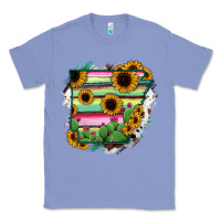 Colony Blue Arkansas Map Sunflower Cactus Serape Classic Tee - RanaPortraitStore