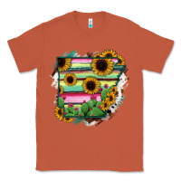 Copper Arkansas Map Sunflower Cactus Serape Classic Tee - RanaPortraitStore