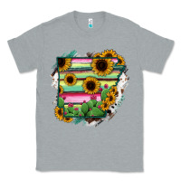 Heather Grey Arkansas Map Sunflower Cactus Serape Classic Tee - RanaPortraitStore