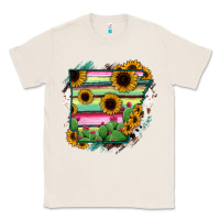 Natural Arkansas Map Sunflower Cactus Serape Classic Tee - RanaPortraitStore