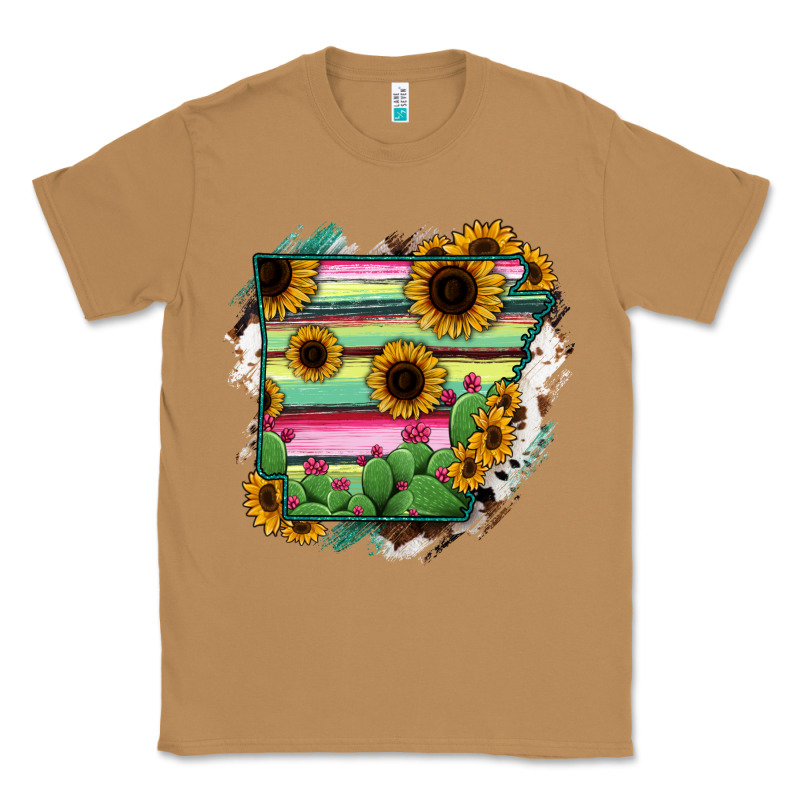 Arkansas Map Sunflower Cactus Serape Classic Tee by RanaPortraitStore | Teevron