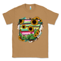 Toasted Coconut Arkansas Map Sunflower Cactus Serape Classic Tee - RanaPortraitStore