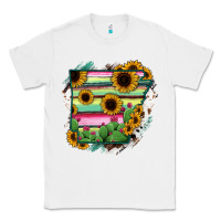 White Arkansas Map Sunflower Cactus Serape Classic Tee - RanaPortraitStore
