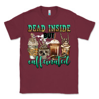 Burgundy dead inside but caffeinated skeleton coffee cups Classic Tee - Jasminsmagicworld