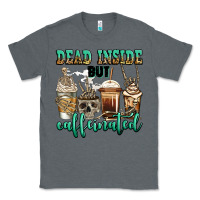 Charcoal Heather dead inside but caffeinated skeleton coffee cups Classic Tee - Jasminsmagicworld