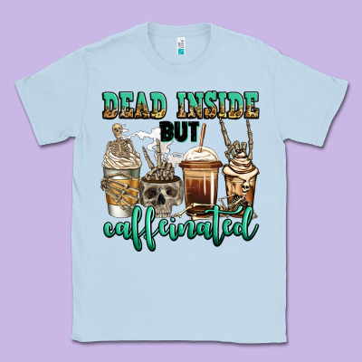 Dead Inside But Caffeinated Skeleton Coffee Cups Classic Tee Designed By Jasminsmagicworld