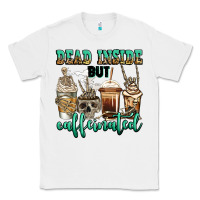 White dead inside but caffeinated skeleton coffee cups Classic Tee - Jasminsmagicworld