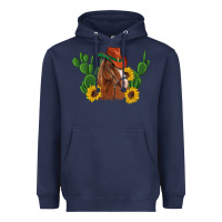 Western Horse Cowboy Hat Cactus Sunflowers Heavyweight Hoodie | Teevron