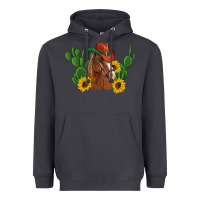 Smoke western horse cowboy hat cactus sunflowers Heavyweight Hoodie - Artiststas