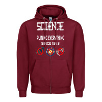 Burgundy Science Ruining Everything Since 1543 Aliens Zipper Hoodie - minhPixels