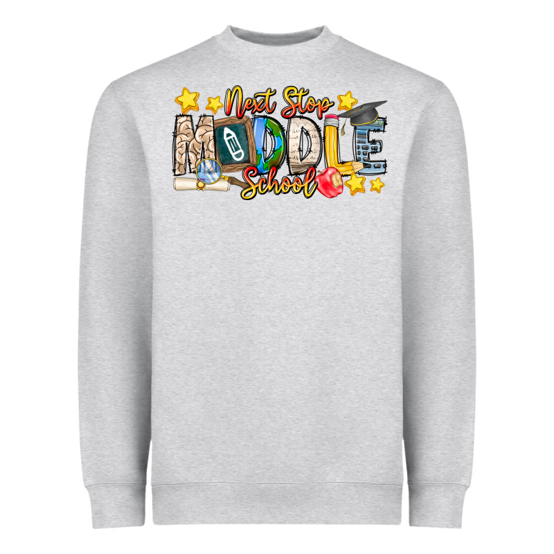 Next Stop Middle School Heavyweight Sweatshirt by CowhideDigitalArt | Teevron
