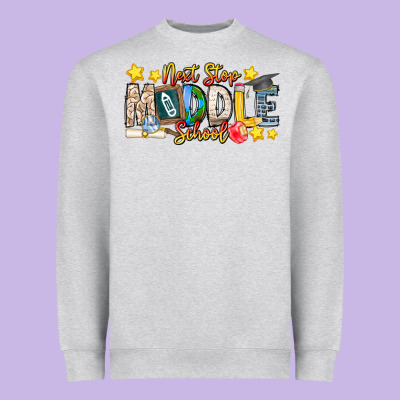 Next Stop Middle School Heavyweight Sweatshirt Designed By Cowhidedigitalart