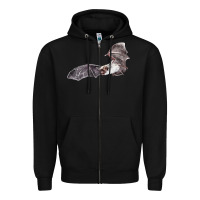 Black mexican free tailed bat Zipper Hoodie - LillyAllenDesigns