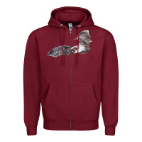 Burgundy mexican free tailed bat Zipper Hoodie - LillyAllenDesigns